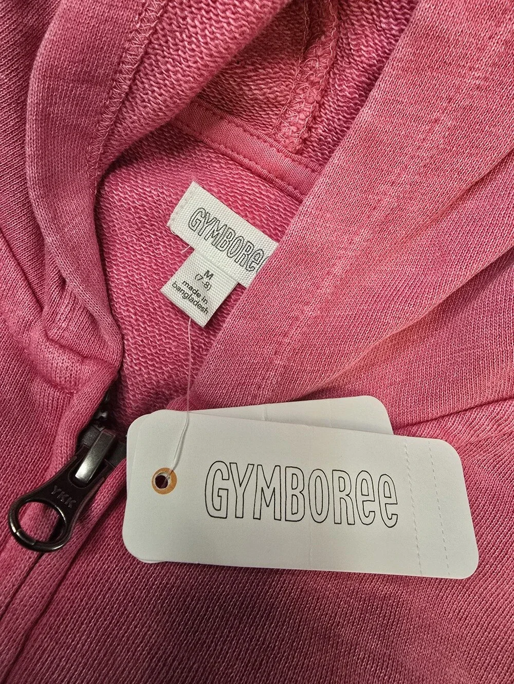 Gymboree Pink Zip-Up Hoodie with Embroidered Heart